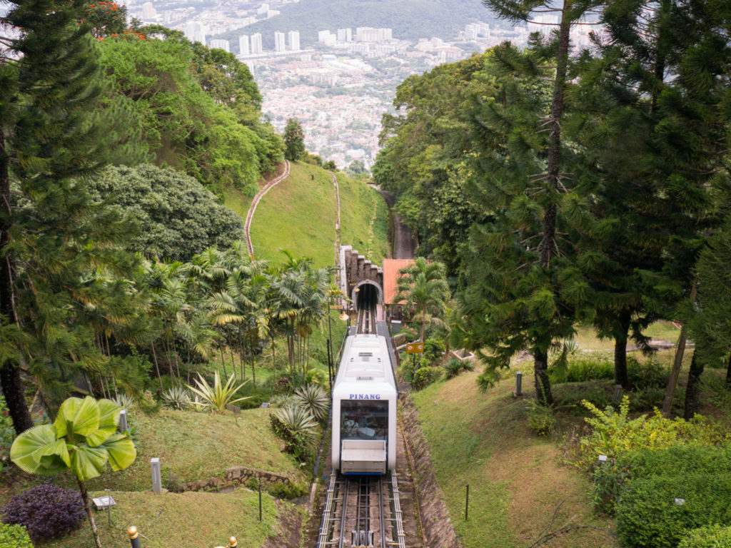 Funicular Train taking you uphill